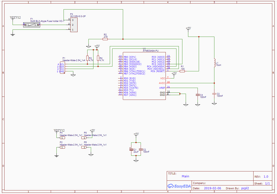 Pierwsza wersja schematu. Ładnie nie jest w końcu to mój pierwszy schemat od lat.